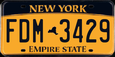 NY license plate FDM3429