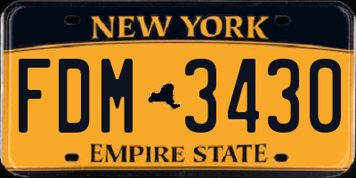 NY license plate FDM3430