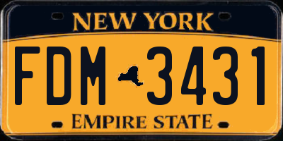 NY license plate FDM3431