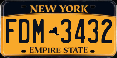 NY license plate FDM3432
