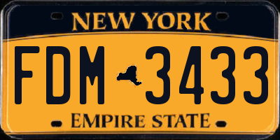 NY license plate FDM3433