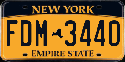 NY license plate FDM3440