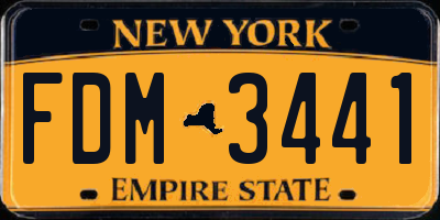 NY license plate FDM3441