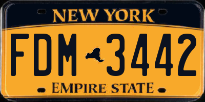 NY license plate FDM3442