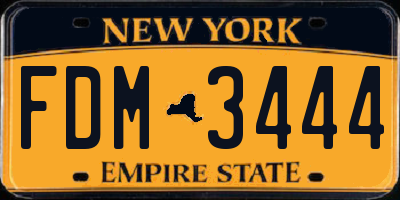NY license plate FDM3444