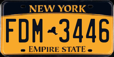 NY license plate FDM3446