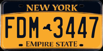 NY license plate FDM3447