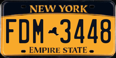 NY license plate FDM3448