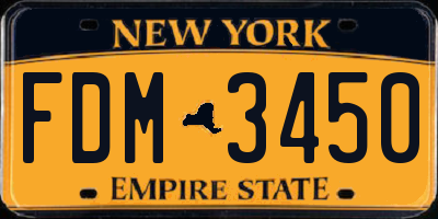 NY license plate FDM3450