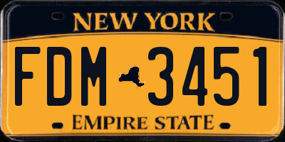 NY license plate FDM3451
