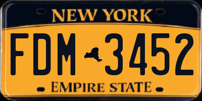 NY license plate FDM3452