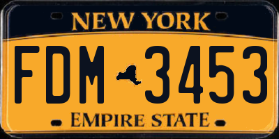 NY license plate FDM3453