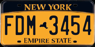 NY license plate FDM3454