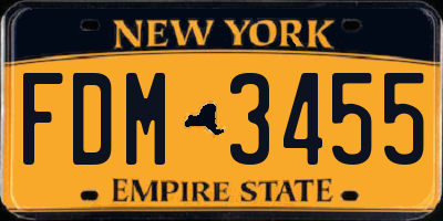 NY license plate FDM3455