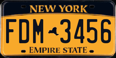 NY license plate FDM3456
