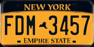 NY license plate FDM3457