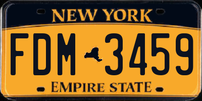 NY license plate FDM3459