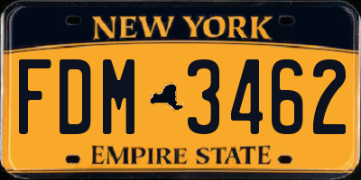 NY license plate FDM3462