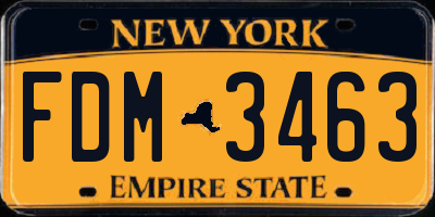 NY license plate FDM3463