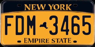 NY license plate FDM3465
