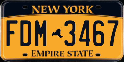 NY license plate FDM3467