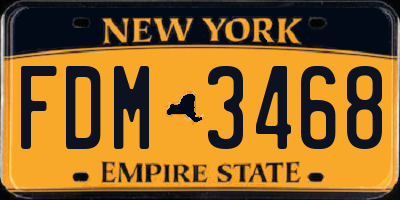 NY license plate FDM3468