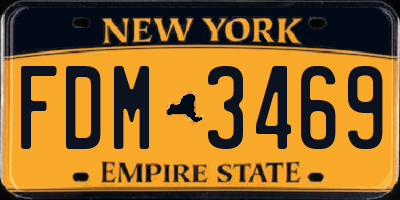 NY license plate FDM3469