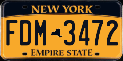 NY license plate FDM3472