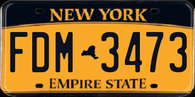 NY license plate FDM3473