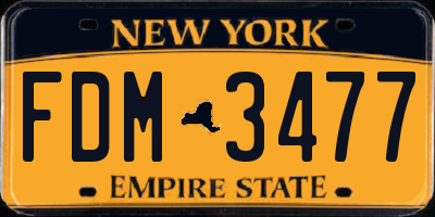 NY license plate FDM3477