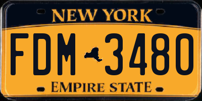 NY license plate FDM3480