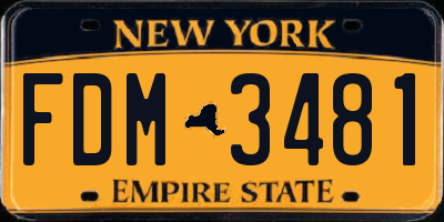NY license plate FDM3481