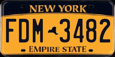 NY license plate FDM3482