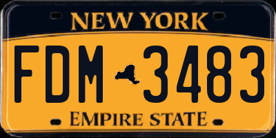 NY license plate FDM3483