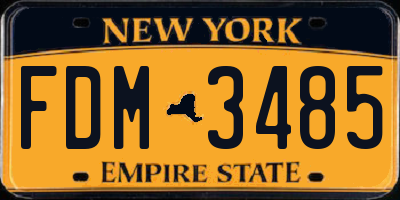 NY license plate FDM3485