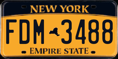 NY license plate FDM3488