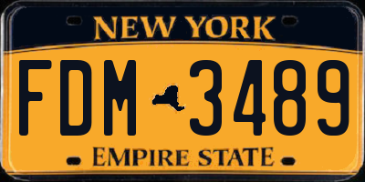 NY license plate FDM3489