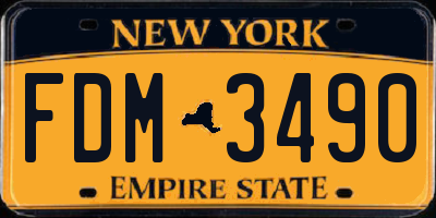 NY license plate FDM3490