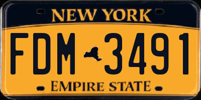 NY license plate FDM3491
