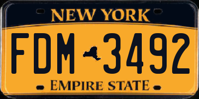 NY license plate FDM3492