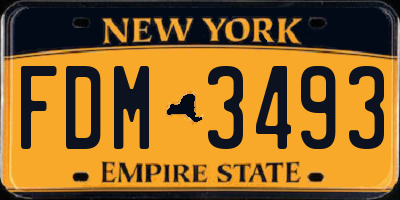 NY license plate FDM3493