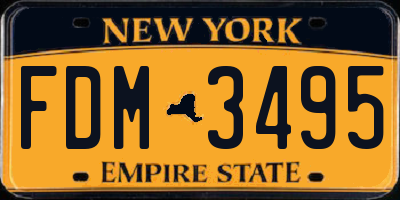 NY license plate FDM3495
