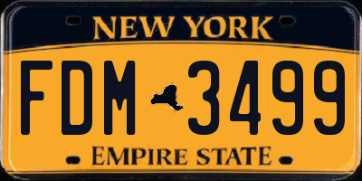 NY license plate FDM3499