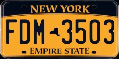 NY license plate FDM3503