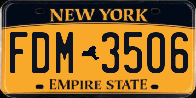 NY license plate FDM3506