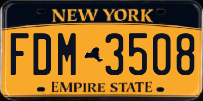 NY license plate FDM3508