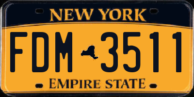 NY license plate FDM3511