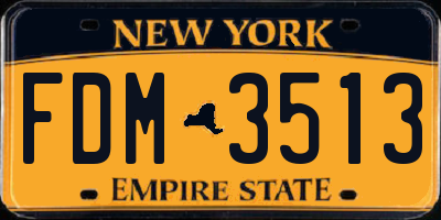 NY license plate FDM3513