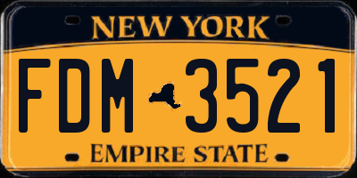 NY license plate FDM3521