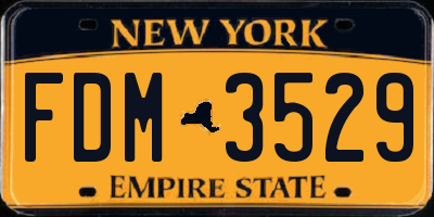 NY license plate FDM3529